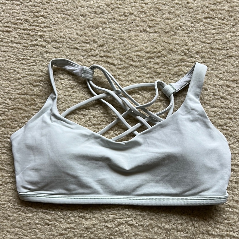 Lululemon Light Grey Strappy Sports Bra with Crisscross Back